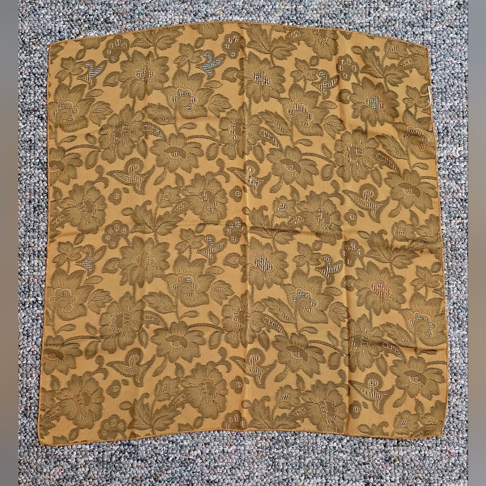 Anthropologie Gold Brocade Floral Pattern Neck Scarf